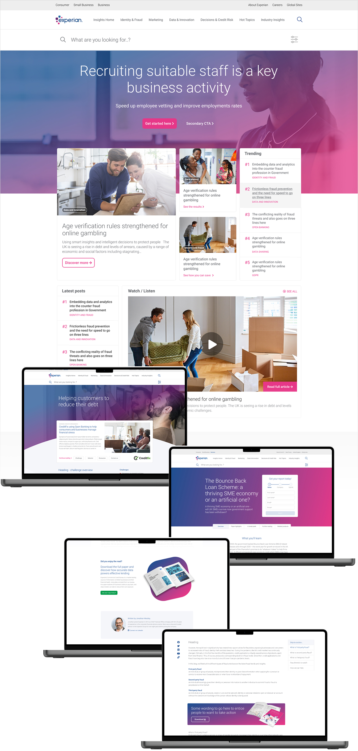 Experian website design